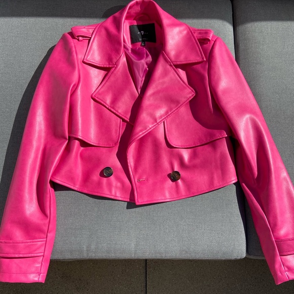 7 For All Mankind Jackets & Blazers - 7 For All Mankind Cropped Motto Hot Pink Jacket